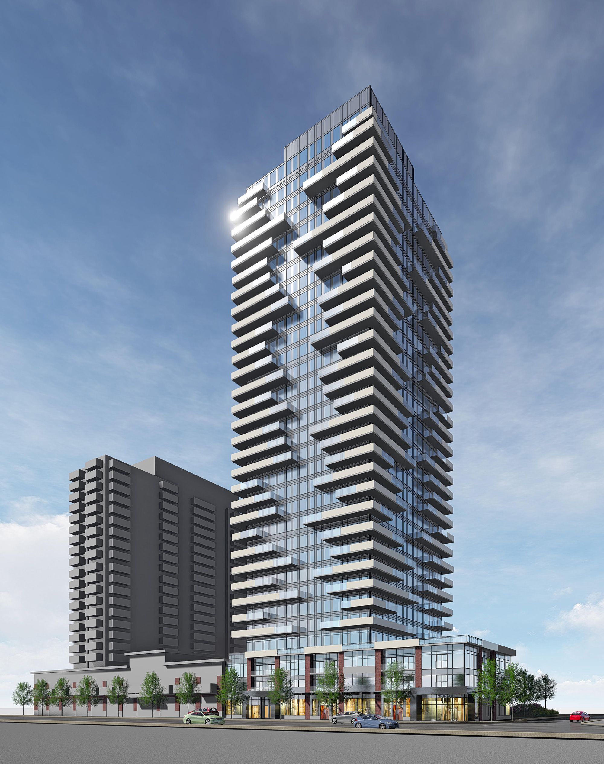 31 storey, 272 unit rental building with 3 levels of underground parking.