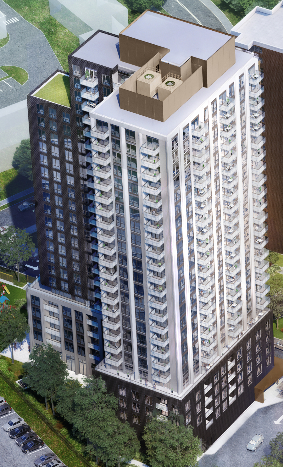 25 storey, 271 unit rental building with 4 levels of underground parking